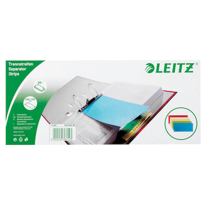 Artikelbild 2 für AKTION: LEITZ Trennstreifen 1679 farbsortiert, 180 g/qm Karton, 25 St. mit Prämie nach Registrierung, Artikelnummer 469726