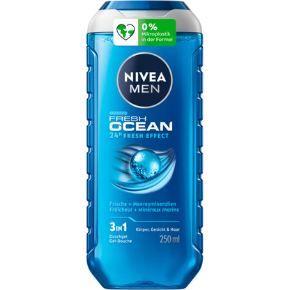 Artikelbild für NIVEA MEN Fresh Ocean Duschgel & Shampoo 250 ml, Artikelnummer 609436