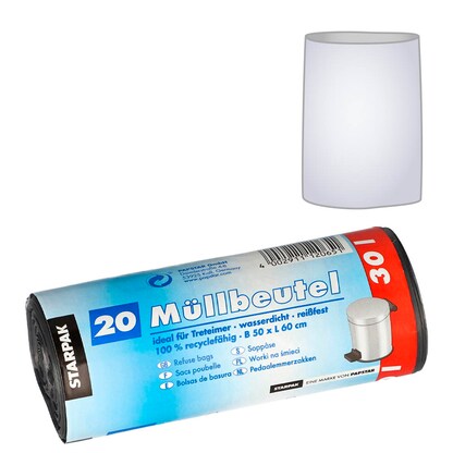 Artikelbild 12 für STARPAK Müllbeutel 30,0 l grau 17,0 µm, 20 St., Artikelnummer 566974