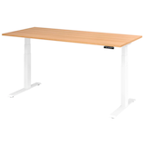 Artikelbild 1 für HAMMERBACHER XDKB19 elektrisch höhenverstellbarer Schreibtisch eiche rechteckig, C-Fuß-Gestell weiß 180,0 x 80,0 cm, Artikelnummer 543999