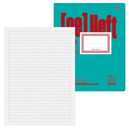 Artikelbild für Ursus Schulheft OE Recycling Lineatur 32 liniert quart Rand rundum, 20 Blatt, Artikelnummer 406417