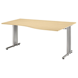 Artikelbild 1 für HAMMERBACHER NS18 Schreibtisch ahorn Trapezform, C-Fuß-Gestell silber 180,0 x 80,0/100,0 cm, Artikelnummer 862545