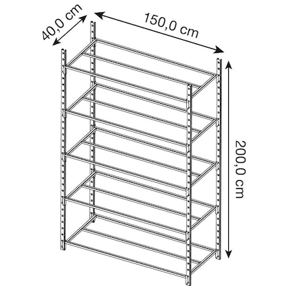 Artikelbild 2 für Manorga Weitspannregal AAZ2015405ND00014 lichtgrau, graphitgrau 150,0 x 40,0 x 200,0 cm, Artikelnummer 882732