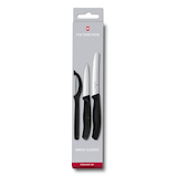 Artikelbild 1 für VICTORINOX Küchenmesser + Sparschäler Swiss Classic silber, schwarz glatt, 1 Set, Artikelnummer 508337