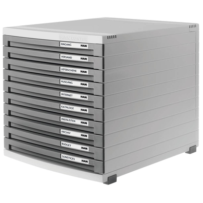 Artikelbild 3 für HAN Schubladenbox Contur dunkelgrau 1510-19, DIN B4 mit 10 Schubladen, Artikelnummer 182329