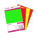 Artikelbild 1 für plottiX PremiumFlock Neon Aufbügelfolie farbsortiert Flock-Folie 20,0 x 30,0 cm, 4 St., Artikelnummer 265502