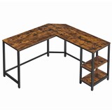 Artikelbild 1 für VASAGLE Schreibtisch braun L-Form, 8-Fuß-Gestell schwarz 88,0 / 138,0 x 49,0 cm, Artikelnummer 262628