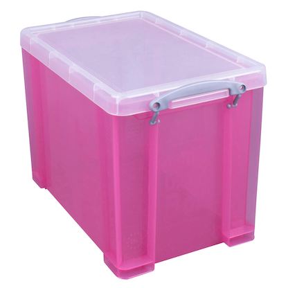 Artikelbild für Really Useful Box Aufbewahrungsbox 19,0 l transparent, pink 39,5 x 25,5 x 29,0 cm, Artikelnummer 305449
