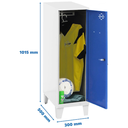 Artikelbild 2 für Simonrack Spind SIMONLOCKER DISM SINGLE weiß, blau 8425437120381, 1 Schließfach 30,0 x 50,0 x 101,5 cm, Artikelnummer 355749