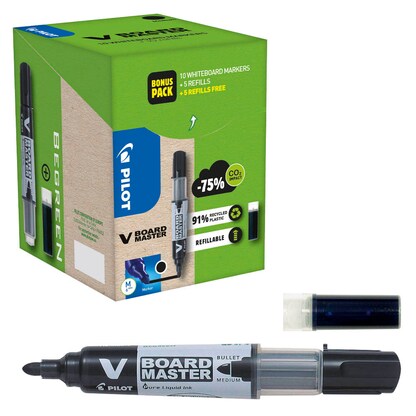 Artikelbild 22 für AKTION: PILOT V-Board Master Greenpack Whiteboard-Marker-Set schwarz 2,0 - 5,0 mm, 1 Set + GRATIS 5 Nachfülltuschen, Artikelnummer 324752