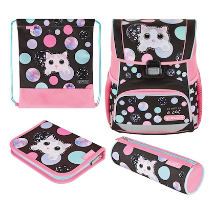Artikelbild für herlitz Schulranzen-Set Loop Plus Cute Cat Kunstfaser rosa, Artikelnummer 893602