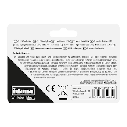 Artikelbild 4 für 2 Idena LED-Teelichter weiß, Artikelnummer 105139