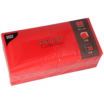 Artikelbild für PAPSTAR Servietten Daily Collection rot 2-lagig 24,0 x 24,0 cm, 150 St., Artikelnummer 311748