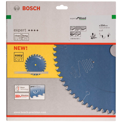 Artikelbild 2 für AKTION: BOSCH EXPERT for Wood Kreissägeblatt 254,0 mm, 60 Zähne mit Prämie nach Registrierung, Artikelnummer 453607