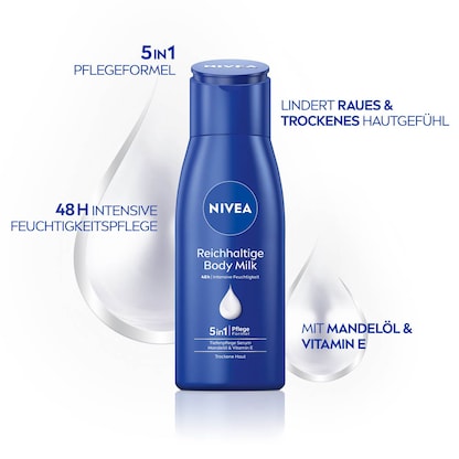 Artikelbild 3 für NIVEA Reichhaltige Body Milk Bodylotion 75,0 ml, Artikelnummer 579579