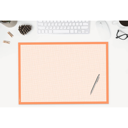 Artikelbild für SIGEL Schreibtischunterlage Graph weiß/orange Papier 59,5 x 41,0 cm, 30 Blatt, Artikelnummer 640027