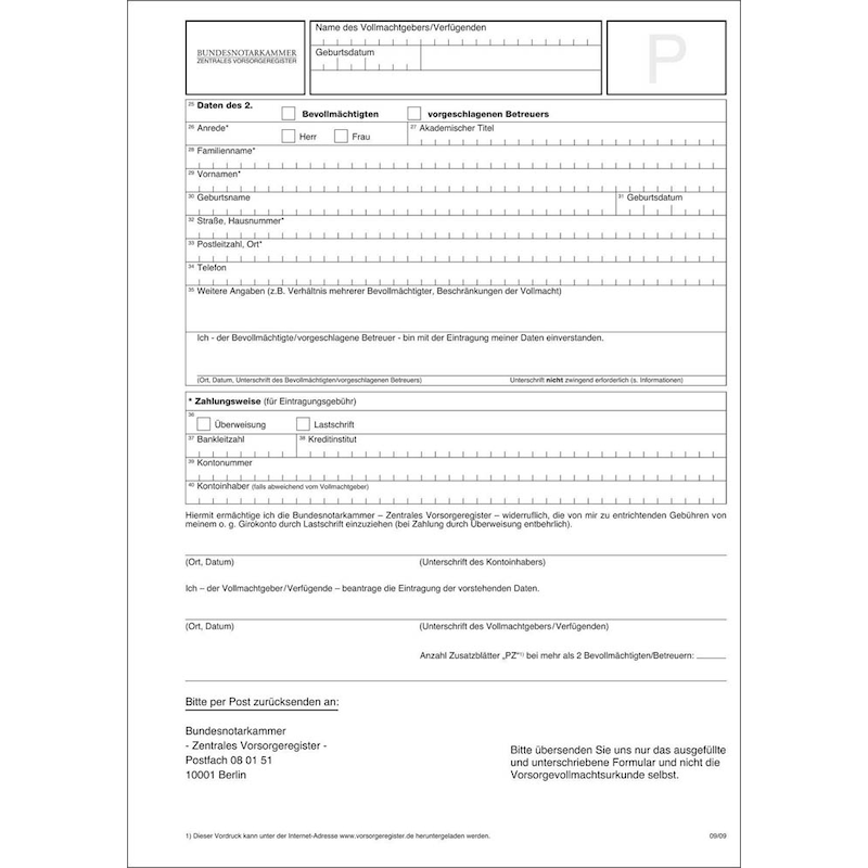 RNK Verlag Vordruck Patientenverfügung Im Format 220 X 162 Mm (C5)