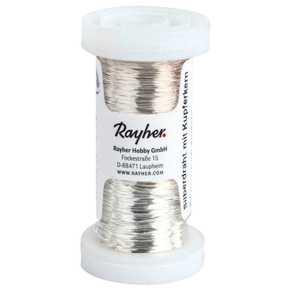 Artikelbild für Rayher Silberdraht mit Kupferkern Basteldraht silber 0,3 Ø mm 100,0 m 1 Rolle, Artikelnummer 917738