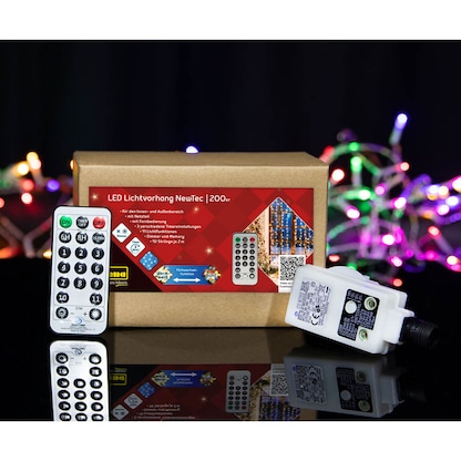 Artikelbild 13 für Idena NewTec 200er LED Lichtervorhang transparent 1,5 m, Artikelnummer 761672