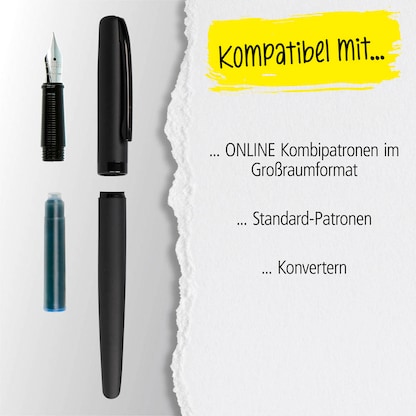 Artikelbild 7 für ONLINE® Eleganza Patronenfüller schwarz M (mittel), Artikelnummer 617318