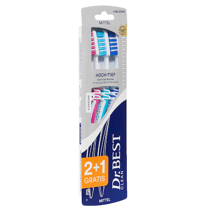 Artikelbild für 3 Dr.Best Hoch-Tief Zahnbürsten, Artikelnummer 570067