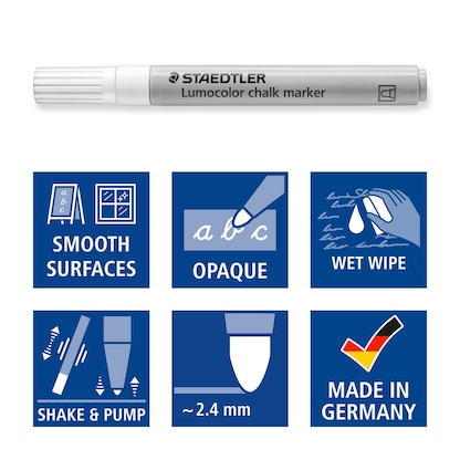 Artikelbild 6 für STAEDTLER Lumocolor chalk marker Kreidemarker farbsortiert 2,4 mm, 8 St., Artikelnummer 464246
