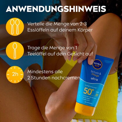 Artikelbild 3 für NIVEA SUN Schutz & Pflege ultra Sonnencreme 150,0 ml, Artikelnummer 578896