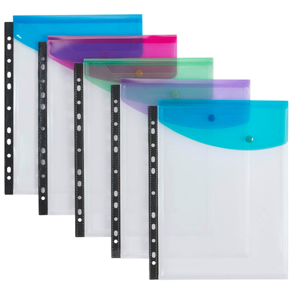 Artikelbild für 5 RAPESCO® Dokumententaschen DIN A4 farbsortiert glatt, Artikelnummer 700672