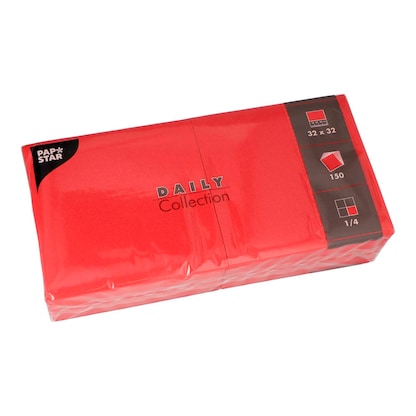Artikelbild für PAPSTAR Servietten Daily Collection rot 2-lagig 32,0 x 32,0 cm, 150 St., Artikelnummer 311817