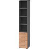 Artikelbild 1 für HAMMERBACHER Regalschrank 964S4, V964S4/G/N/BS grafit, nussbaum 40,0 x 42,0 x 215,6 cm, Artikelnummer 380697