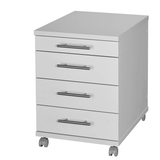 Artikelbild 1 für MÖBELPARTNER Rollcontainer lichtgrau 4 Auszüge 42,0 x 50,0 x 56,9 cm, Artikelnummer 157602