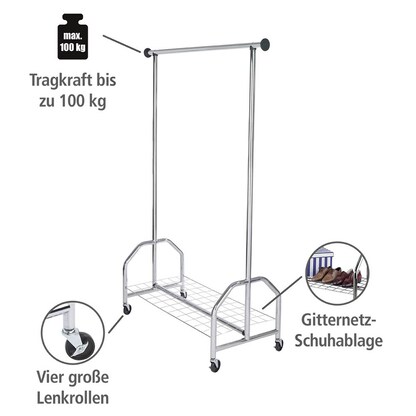 Artikelbild 3 für WENKO Kleiderständer Profi silber Metall 121,0 x 185,0 cm, Artikelnummer 665731
