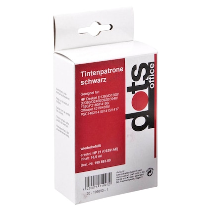 Artikelbild 2 für dots schwarz Druckerpatrone kompatibel zu HP 21XL (C9351A), Artikelnummer 199893