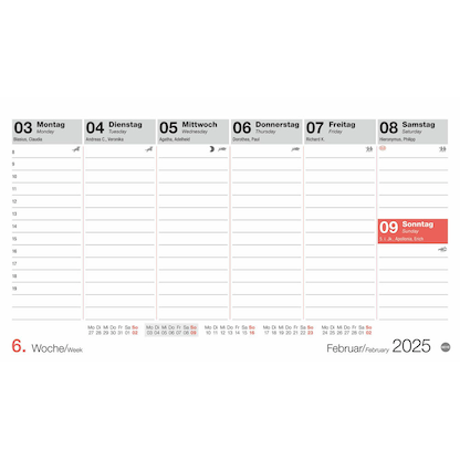 Artikelbild 12 für Heye Tischquerkalender Wochenplanung 2025, Artikelnummer 279319