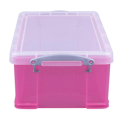 Artikelbild 2 für Really Useful Box Aufbewahrungsbox 9,0 l transparent, pink 39,5 x 25,5 x 15,5 cm, Artikelnummer 305401