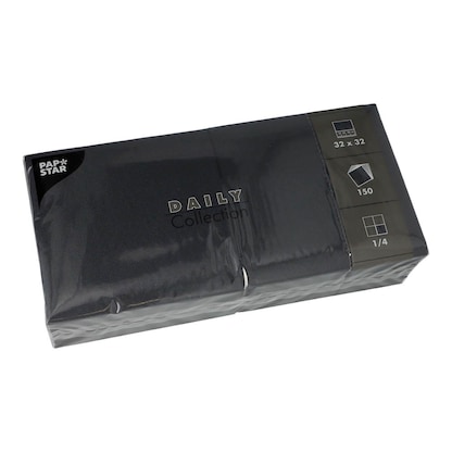 Artikelbild für PAPSTAR Servietten Daily Collection schwarz 2-lagig 32,0 x 32,0 cm, 150 St., Artikelnummer 311849
