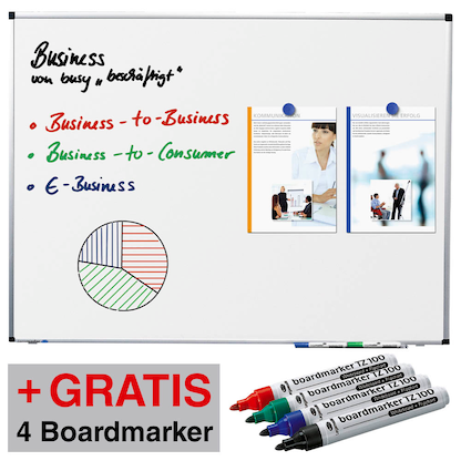 Artikelbild 23 für AKTION: Legamaster Whiteboard PREMIUM 100,0 x 75,0 cm weiß spezialbeschichteter Stahl + GRATIS 4 Boardmarker TZ 100 farbsortiert, Artikelnummer 638304