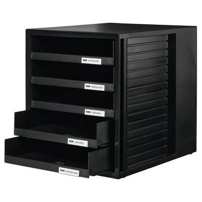 Artikelbild 2 für HAN Schubladenbox Schrank-Set schwarz 1401-13, DIN A4 mit 5 Schubladen, Artikelnummer 359042