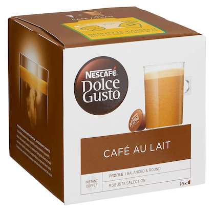 Artikelbild 2 für NESCAFÉ DOLCE GUSTO® CAFÉ AU LAIT Kaffeekapseln, Robustabohnen kräftig, 16 Portionen, Artikelnummer 616649