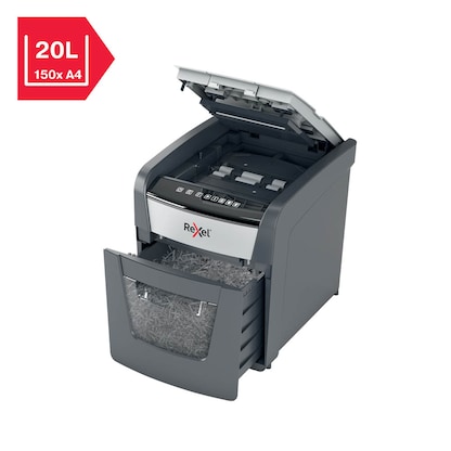Artikelbild 10 für AKTION: Rexel Optimum AutoFeed+ 50X Aktenvernichter mit Partikelschnitt P-4, 4 x 28 mm, bis 50 Blatt, schwarz mit 20 Euro CashBack, Artikelnummer 267353