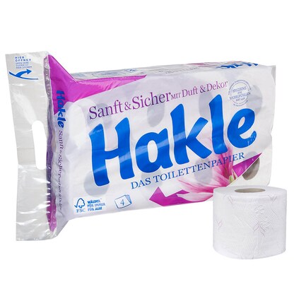 Artikelbild für Hakle Toilettenpapier Sanft & Sicher 4-lagig, 8 Rollen, Artikelnummer 329813