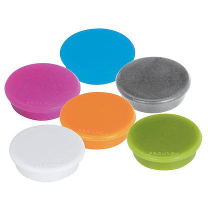 Artikelbild für FRANKEN MagFun Magnete farbsortiert, Kunststoff Ø 3,2 x 0,7 cm, 10 St., Artikelnummer 341127