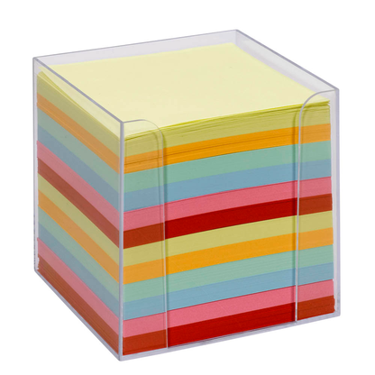 Artikelbild für folia Zettelbox transparent inkl. 700 Notizzettel farbig sortiert, Artikelnummer 474635
