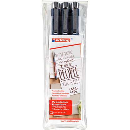 Artikelbild 2 für edding 1800 profipen Fineliner schwarz 0,1 + 0,3 + 0,5 mm, 3 St., Artikelnummer 824134