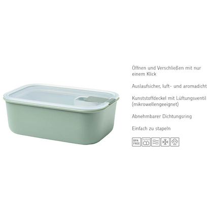 Artikelbild 2 für MEPAL Frischhaltedose EasyClip 7,0 cm hoch grün 1,0 l, 1 St., Artikelnummer 435109