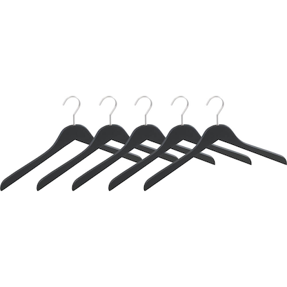 Artikelbild 1 für WENKO Kleiderbügel Paris schwarz, 5 St., Artikelnummer 810901