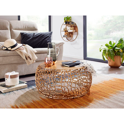 Artikelbild 4 für WOHNLING Couchtisch Aluminium gold 66,0 x 66,0 x 30,0 cm, Artikelnummer 166639