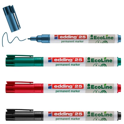 Artikelbild 8 für edding 25 EcoLine Permanentmarker farbsortiert 1,0 mm, 4 St., Artikelnummer 494973