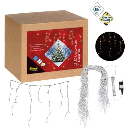 Artikelbild für Idena 400er Eiszapfen LED Lichterkette transparent 10,3 m, Artikelnummer 761803