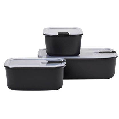 Artikelbild für MEPAL Frischhaltedosen-Set EasyClip schwarz 2x 0,7 l und 1x 1,5 l, 1 Set, Artikelnummer 435377